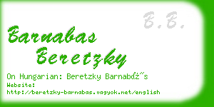 barnabas beretzky business card